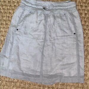 Marc Cain Gray Women's Skirt with drawstring waist. Sheer over stripe luxury